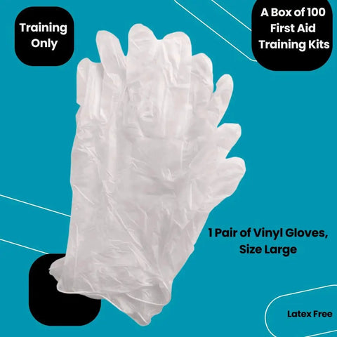 Box Of 100 Basic First Aid Training Kits Each Kit Includes 2 Gauze Pads 1 Pair Gloves And Rolled Gauze 4.1 Yards Latex Free For Training Purposes Only Now