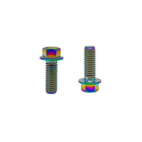 Rainbow Titanium Flange Hex Head Bolts M6x1.0x16mm Pack Of 5 For Motorcycle And Car Modification with PVD Rainbow Coating