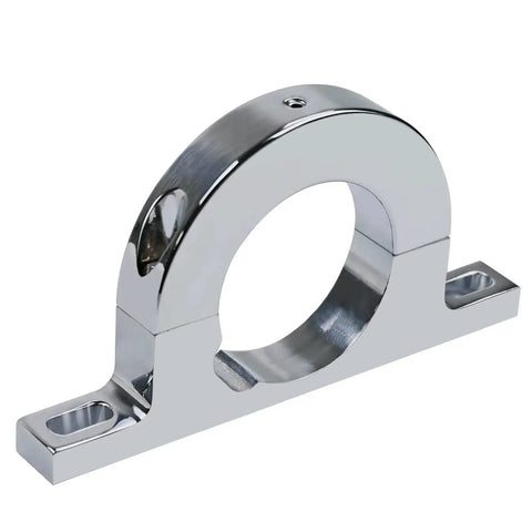 Universal 2 Inch Steering Column Drop Mount Keyed Polished Aluminum Clamp side view