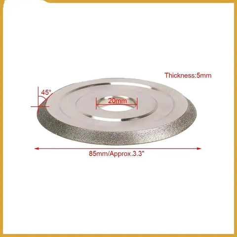 Grinding Wheel 85x20x5mm Grit 150 Pro Grade Diamond Cutter showing 45° angle and specifications