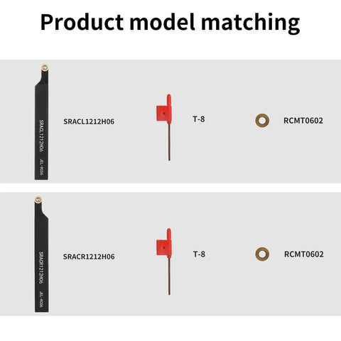 Indexable Lathe Turning Tool Set Half Inch 12 Millimeter With 2 Tool Holders And 10 Round Carbide Inserts Includes 2 Wrenches For Turning Grooving Boring Threading And Cutting On Metal Lathe shown with components arranged on a white background