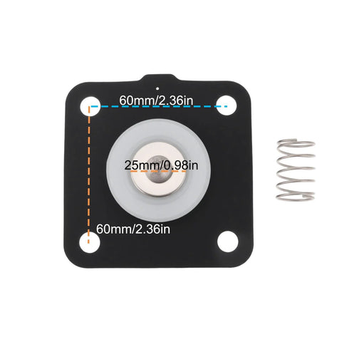 Be In Your Mind Dust Collector diaphragm valve plate, 1in pulse valve, black plate with silver diaphragm and spring