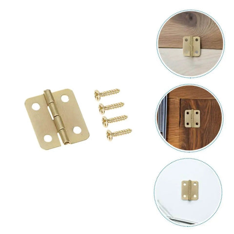 40 Piece Miniature Hinge Hardware Set for DIY Crafts Corner Iron Hinges for Jewelry Boxes and Small Cases Tiny Screws Included