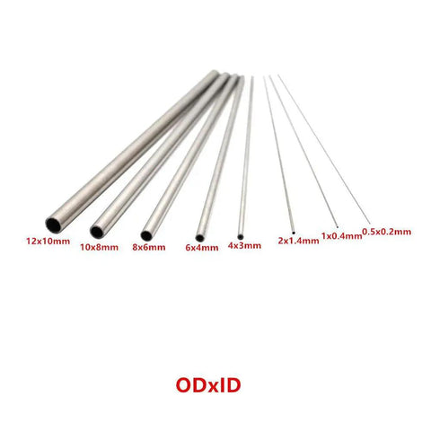 Eight Piece Dope Pack Of 304 Stainless Steel Capillary Tubing With Outer Diameters From 0.5 Mm To 12 Mm And A 300 Mm Length