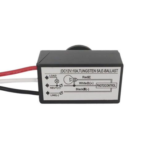 Dusk To Dawn Outdoor Photocell Sensor Switch 12V DC Auto On Off Post Lamp Light Control 5A Energy Saving