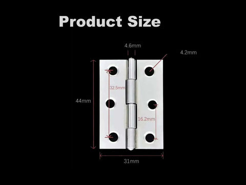 Diagram of 2 Inch Stainless Steel Door Hinges Tough As Nails For Cabinets Shows Dimensions in Millimeters
