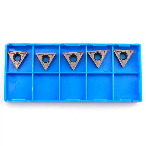 Pro Grade Carbide Turning Inserts For Lathe TCMT16T304 60 Degree Diamond, 16.5mm Cut Length, 5 pieces in blue box