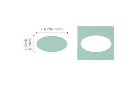 2.5 Inch Oval Easter Egg Lever Action Craft Punch cutout with dimensions for paper crafting and scrapbooking tool.