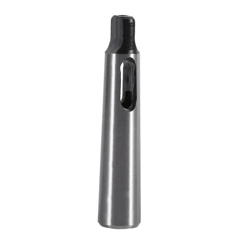 Acouto MT1–MT2 Morse taper drill sleeve reducing adapter, steel finish, front view