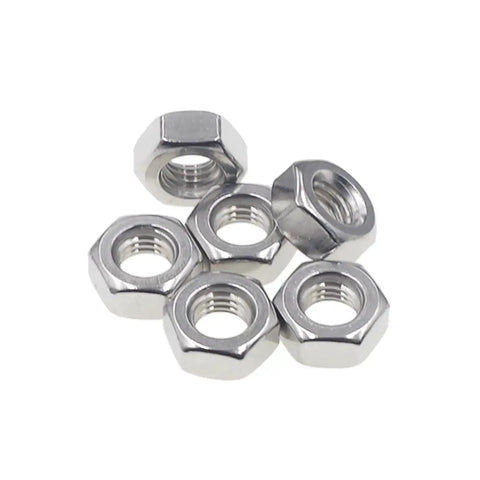 570 Piece Metric Hex Nut Set M1 To M10 Assortment Kit Coarse Thread 304 Stainless Steel Hardware on white background