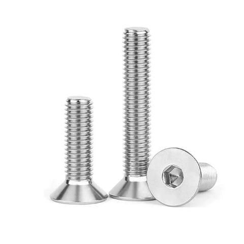 3/8-16 Inch Flat Head Hex Socket Cap Screws Countersunk Bolts With Allen Drive 304 Stainless Steel 18-8 Bright Finish Fully Threaded 4 Inch Length 6 Pack Built Tough.