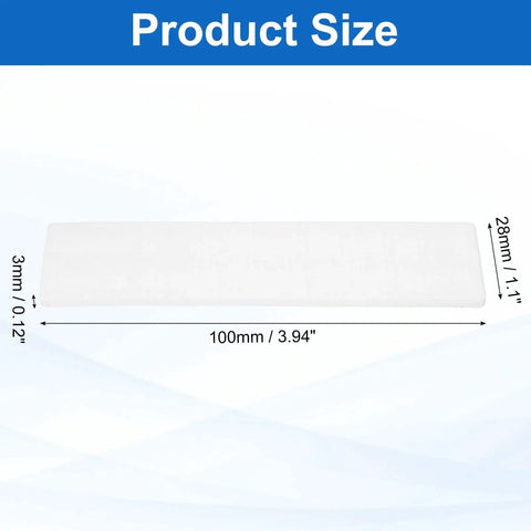 Image showing the product size of 20 Pcs Plastic Flat Shims For Leveling 3mm Structural Tile Shims, dimensions 100x28x3 mm.