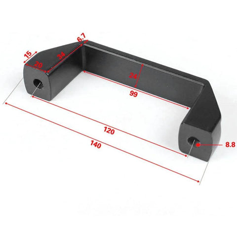 Two Pack Black Aluminum Alloy Rectangular Industrial Pull Handles For 30 Series Aluminum Extrusion Profiles 140mm Long 24mm Wide