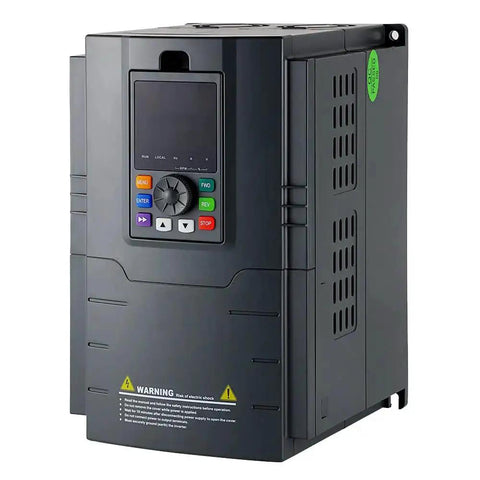 Front view of 10 HP VFD Drive For Single Phase Motors, 220V In 230V Out, 7.5kW 49A Inverter, Variable Frequency Controller