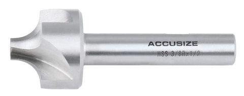 Corner Rounding End Mill Set Pro Grade HSS Right Hand Cut 1 16th to 3 8th Inch 8 Pc Form Relieved Sharpenable For Ferrous And Nonferrous Metals Includes Aluminum Case Accusize