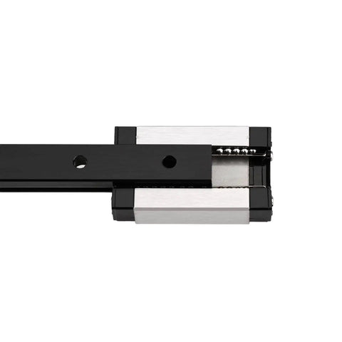 400mm Linear Rail With Carriage Block for DIY 3D Printers and Machines, heavy-duty steel guide rail with rust-resistant, blackened finish