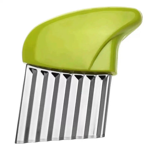 Two Pack Crinkle Cutting Tool With Stainless Steel Wavy Blade And Green Handle For Potatoes Carrots Cucumbers And Other Veggies A Durable Ergonomic Kitchen Slicer That Creates Professional Looking Crinkle Cuts Every Time