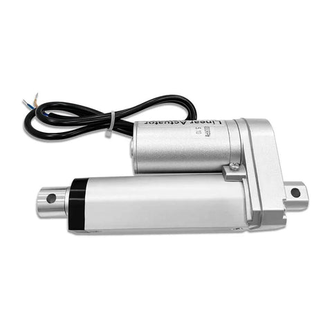 2 Inch Stroke 12V Electric Linear Actuator By Aflle 225 Lbs Load Capacity IP55 Waterproof Silver Aluminum Body