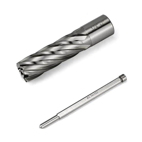 Annular Cutter Kit For Magnetic Drill Press Three Quarters Inch Weldon Shank With Three Quarters Inch Cutting Diameter And Two Inch Cutting Depth HSS