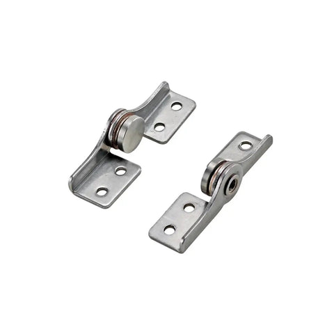 Two 304 stainless steel damping hinge brackets with rollers and mounting plates