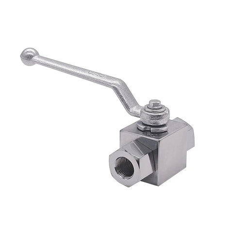 High Pressure Hydraulic Ball Valve With Half Inch NPT Female Thread, Shut Off Valve, 7250 PSI 500 Bar, Carbon Steel, Long Handle