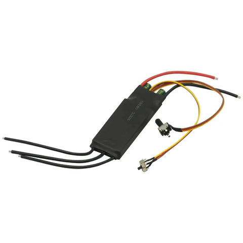 Beefy 1000W Brushless DC Motor Driver Kit 6-24V showing wires, potentiometer, ESC regulator, and hallless drive board.