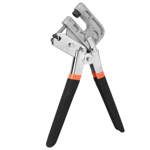 Heavy Duty Stud Crimping Tool For Drywall 10 Inch Steel Alloy Pliers Easy To Use Crimper For Gypsum Board with black handles, front view