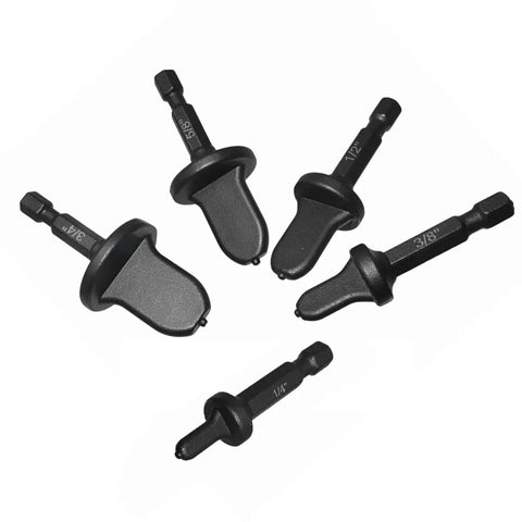 5 Piece Swaging Drill Bit Set For Copper Pipe Flaring, Portable Tube Expander Kit With 1/4, 3/8, 1/2, 5/8 And 3/4 Inch Bits, HVAC Tool