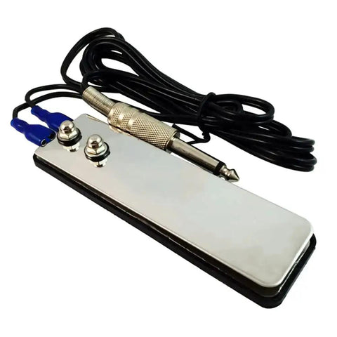 Two Pack Tattoo Foot Pedal Switch With Quarter Inch 6.35mm Plug And Stainless Steel Clip Cord, Long 1.5m Cable