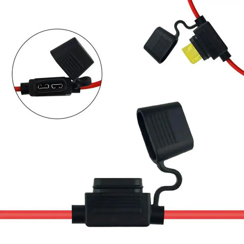 Heavy Duty Inline Fuse Holder Kit For Mini Blade Fuses, 14 Gauge Wire, 20 Pack with ATM APM fuse and weatherproof cover