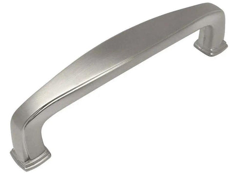 10 Pack Satin Nickel Modern Cabinet Hardware Handle Pulls, 4 Inch Overall Length, 1/2 Inch Width, Side View