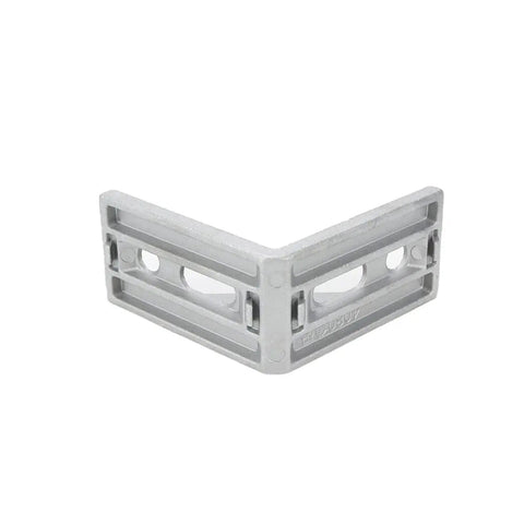 Four Pack 4080 Aluminum Extrusion Corner Brackets, Inside Triangle Connectors For 4080 Profiles with slot, matte silver angle view