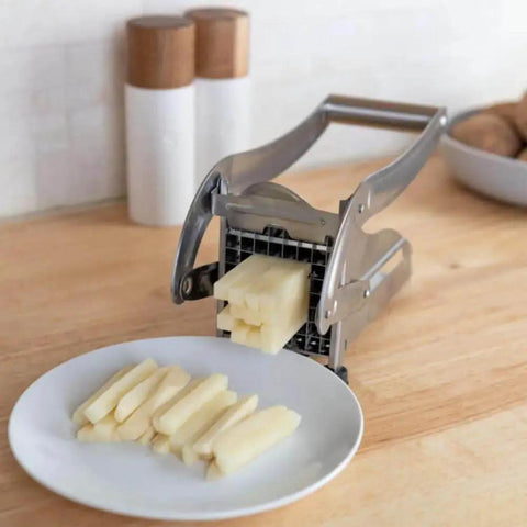Homemade Fries Made Easy With A French Fry Cutter That Has Two Blades For Shoestring And Steak Fries Stainless Steel Potato Slicer