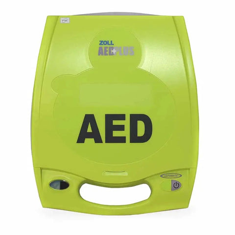 Front view of Zoll AED Plus Automated Defibrillator With Real CPR Help And Real Time Feedback For Accurate Chest Compressions.