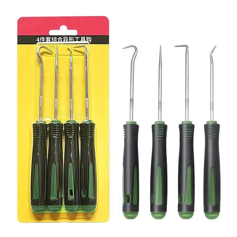 4 Piece Automotive Pick And Hook Tools Set For Cars With Oil Seal Removal Hooks Puller Remover Durable CR V Steel Shafts And Chrome
