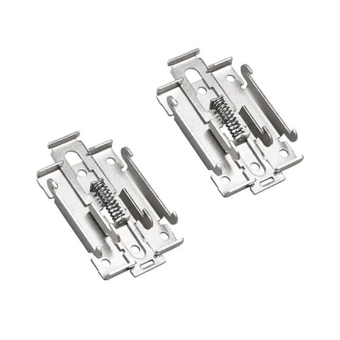 2 Pack 35mm DIN Rail Mount Brackets Stainless Steel Rail Fixing Clips Adapters For Single Phase Solid State Relays 2.54 By 1.73 Inches Durable Easy Install