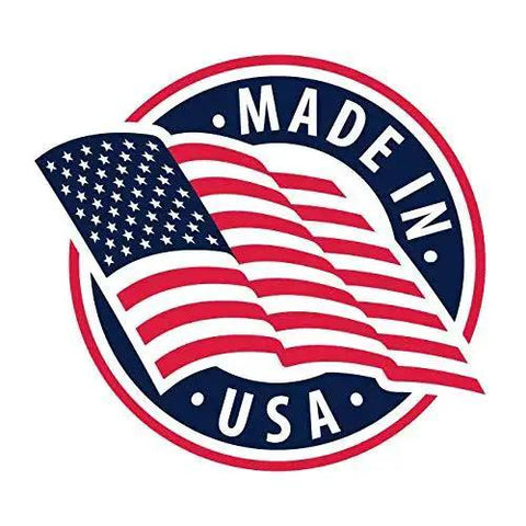 "Made in USA" label with American flag design.