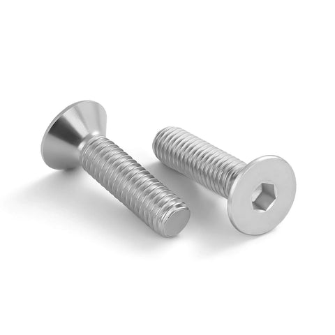 3/8-16 Inch Socket Cap Screws Flat Head Countersunk Bolts Heavy Duty 304 Stainless Steel shown on a white background.
