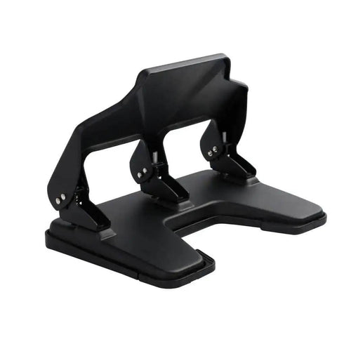 Heavy Duty 3 Hole Punch Workhorse With 30 Sheet Capacity And 50 Percent Less Effort, all metal construction, side view