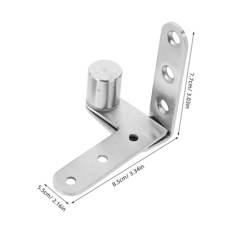Heavy Duty Stainless Steel Hidden Door Pivot Hinges For No Fuss Smooth Operation And Versatile Bookcase Doors 1 Pair Veemoon Hidden Door Hinge System With Rust Resistant Construction And Soft Close Capability, showcasing L-shaped stainless steel hinge with holes.