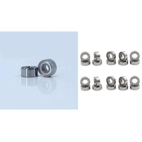 681ZZ 10-Pack Mini Metal Shielded Deep Groove Ball Bearings 3×7×3 mm, Carbon Steel ABEC-1 Pre-Lubricated, shown in a close-up view