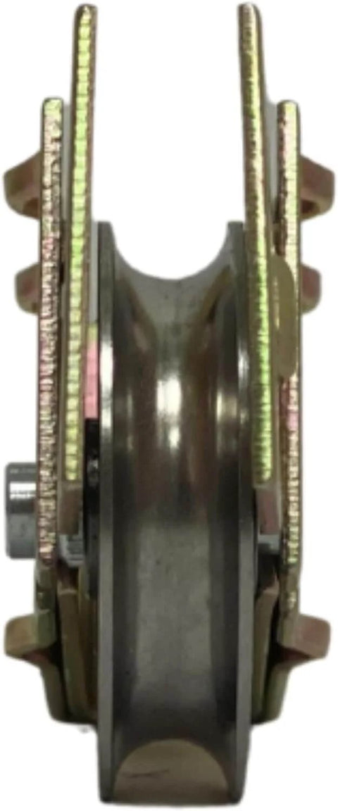 Close-up side view of Smooth Glide Sliding Glass Door Roller Kit DR-135, stainless steel, 1 1/4 inch wheel, pack of 2.