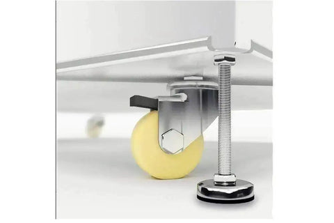 Close-up of caster wheel and adjustable leg on Beefy 42U Server Rack Cabinet With 35 Inch Depth Free Standing IT Enclosure Air Control System