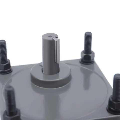 Top view of Variable Speed 110V Gear Reduction Motor 200W with Reversible High Torque Gearbox, metal components, and bolts