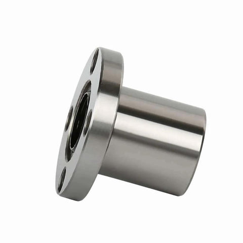 Flanged Linear Bearing Bushing LMF25UU Chrome Steel SAE 52100 With Rubber Sealed Closure, side view showing flanged design