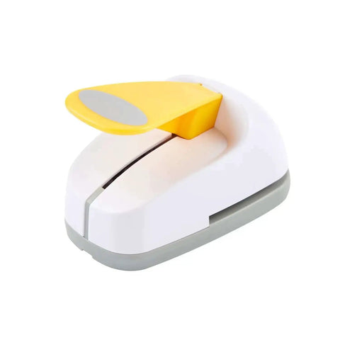 2 Inch Oval Lever Paper Punch For Crafting And Card Making with yellow handle on white base