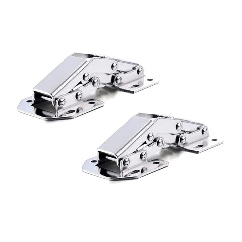 Concealed Kitchen Cabinet Door Hinges Pack of 2, Soft Close 90 Degree with 28mm Cup, metal hinges in side view isolated on white.