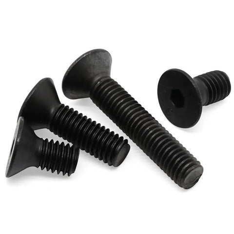 Heavy Duty 3/8-16 Inch Flat Head Socket Cap Screws Set, 1 Inch Long, Fully Threaded, Alloy Steel Grade 10.9 shown in detail