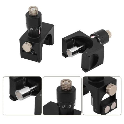 Magnetic Planer Blade Setter And Knife Setting Jig For Precise Depth With Adjustable Vernier Jointer Blades Gauge Dope Woodworking Tool For Accurate Resetting Calibration 2 Pack, black variant shown.