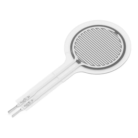 Force Sensitive Resistor thin-film pressure sensor, white round disk with interdigitated traces, 0-50 kg, Amazon